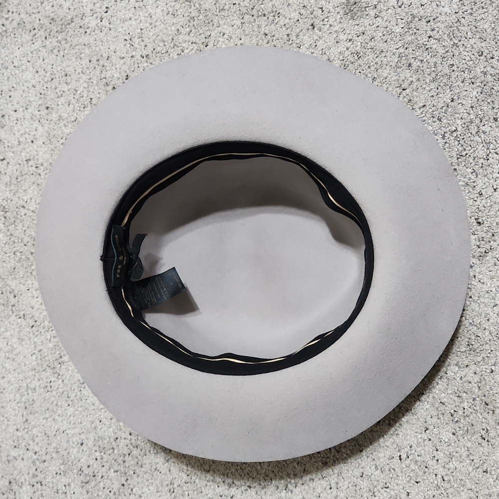 RAG & BONE Fedora Grey Wool Hat with Snakeskin Trim Size Large - Picture 7 of 11